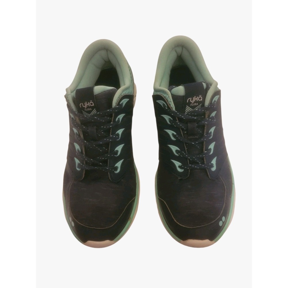 Ryka Shoes Womens 10 M Ryka Sporty Low Top Sneakers Navy Blue/Teal Lace Up Mesh